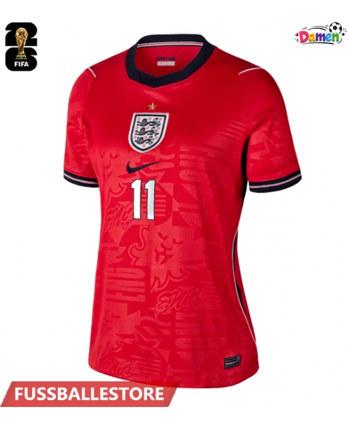 Günstige England Marcus Rashford #11 Auswärtstrikot Damen WM 2026 Kurzarm